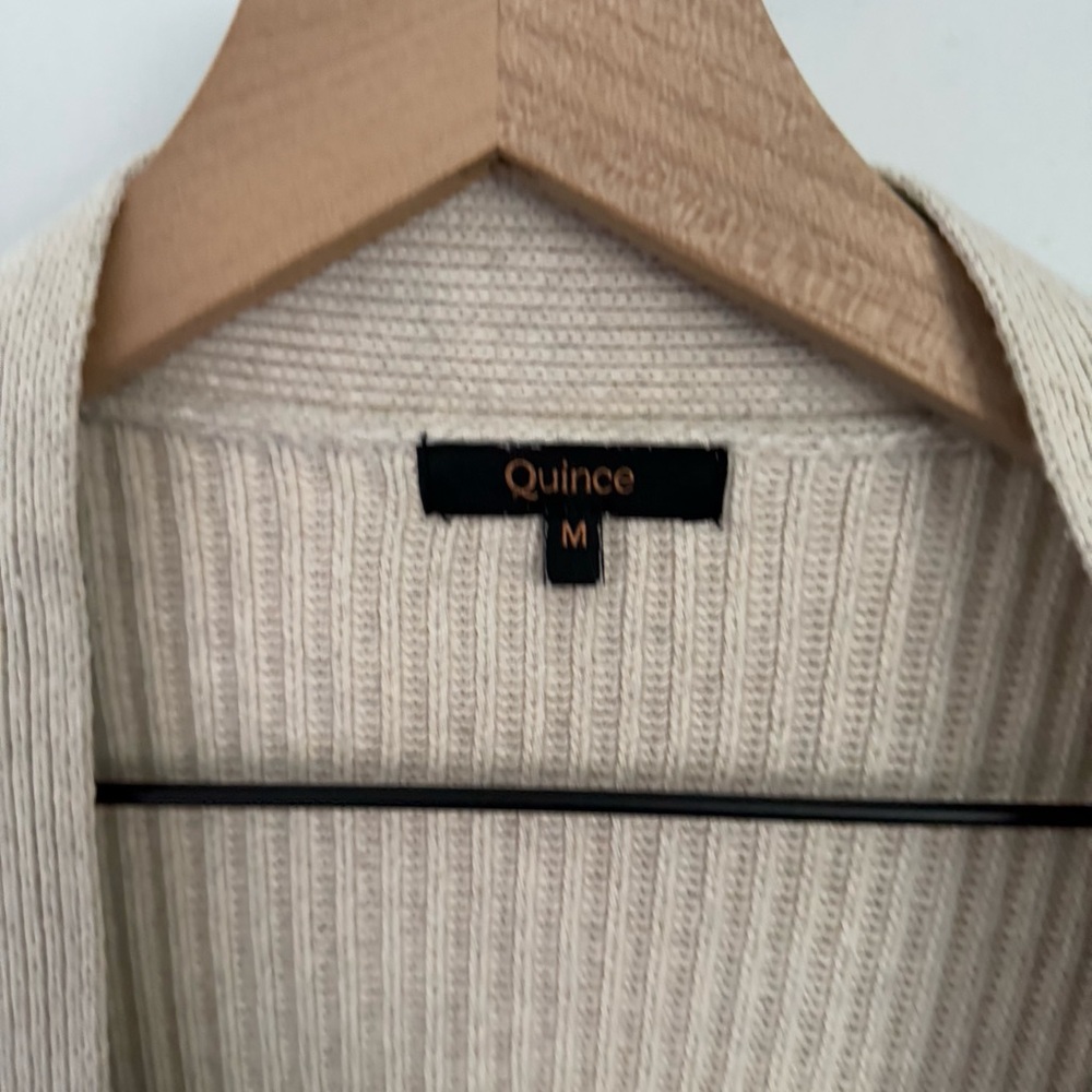 Quince Cream Open-Front Cardigan - Picture 3 of 7
